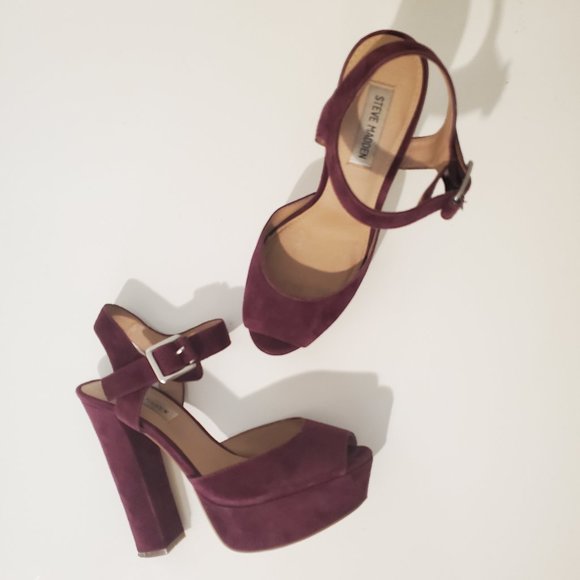Steve Madden Jillyy Suede Platform Heels - Picture 1 of 12
